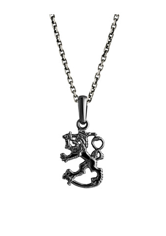 Suomi-leijona riipus, tummennettu hopea 21mm