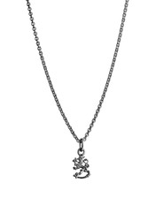 Hopeinen Suomi-leijona riipus, tummennettu, 9 mm