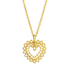 Lempikoru Pitsisydän riipus, pieni kullattu