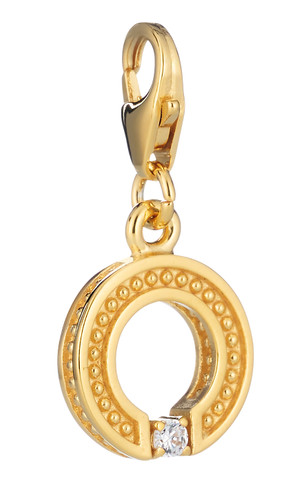 Lumoava Aina charm, keltakullattua hopeaa