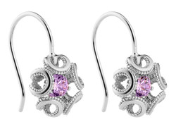 Lumoava Alma korvakorut pinkillä kivellä