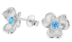 Lumoava Anna -korvakoru sinisellä kivellä