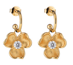 Lumoava Anna -korvarenkaat kirkkaalla kivellä, kullattu