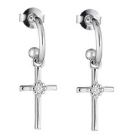 Lumoava Daisy risti korvarenkaat kirkkaalla kivellä