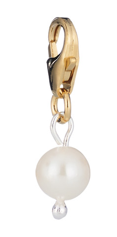 Lumoava Helmi -charm, keltakullattu hopea