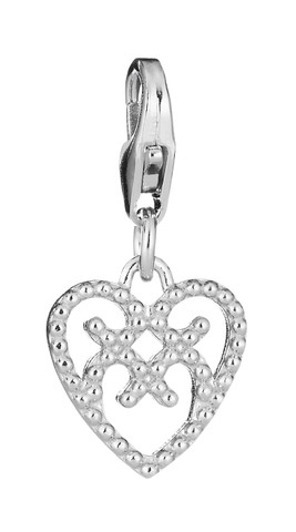 Lumoava Helmi sydän -charm, hopea
