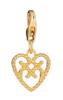 Lumoava Helmi sydän -charm, keltakullattu hopea