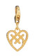 Lumoava Helmi sydän -charm, keltakullattu hopea