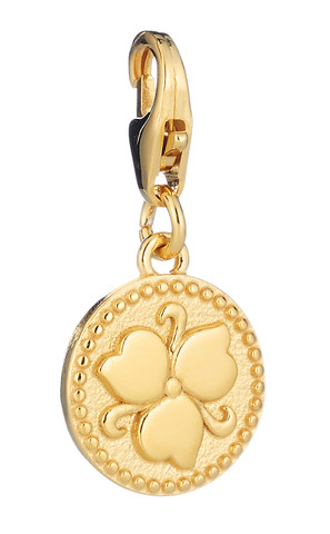 Lumoava Penny charm, keltakullattua hopeaa