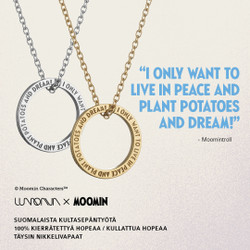Lumoava x Moomin Muumipeikko Quote -riipus, hopeaa