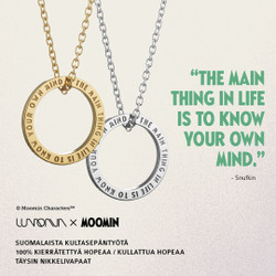 Lumoava x Moomin Nuuskamuikkunen Quote -riipus, hopeaa