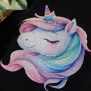 Värillinen silityskuva SPARKLE: Sateenkaari Unicorn, pieni