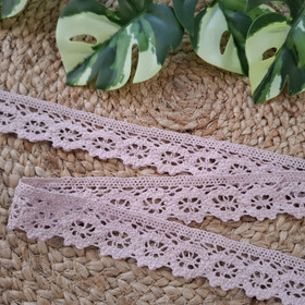 Puuvillapitsi 30mm, Puuteriroosa