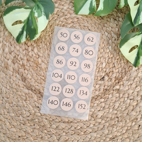 Silitettävä kokomerkki, PYÖREÄ, latte, 5 kpl