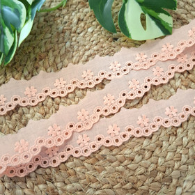 Puuvillabrodyyri 30 mm, Soft peach