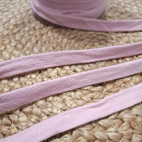 Puuvillanauha litteä, Vaaleanpunainen 15 mm