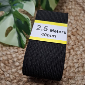 Kuminauha 40 mm, Musta, 2,5 m / pkt