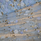 Brodeerattu 3D Kukkatylli, Vaaleansininen