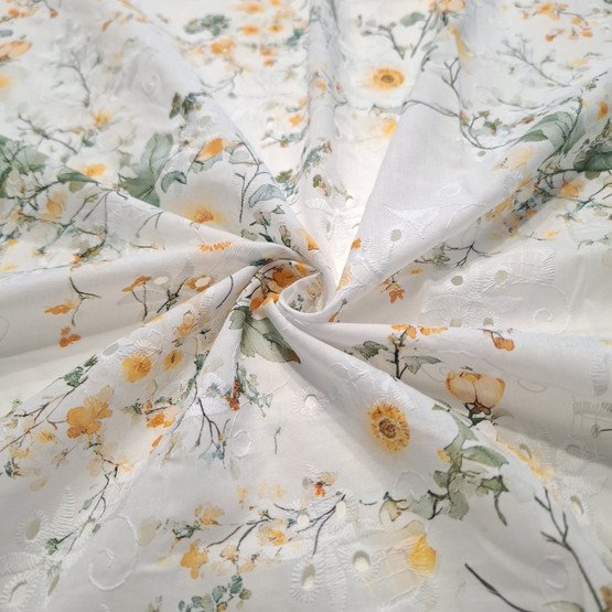 Brodeerattu puuvilla, Keltaiset kukat