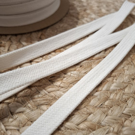 Puuvillanauha litteä, Luonnonvalkoinen 15 mm