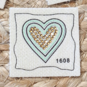 Ompelumerkki, Sydän Luonnonvalkoinen, silitettävä