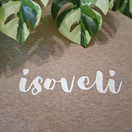 Silitettävä teksti, ISOVELI, VALKOINEN, eri kokoja