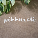 Silitettävä teksti, PIKKUVELI, VALKOINEN, eri kokoja