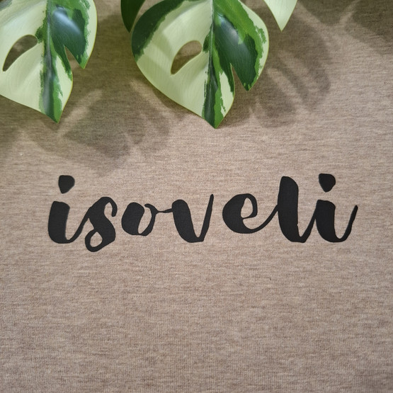 Silitettävä teksti, ISOVELI, MUSTA, eri kokoja