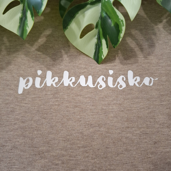 Silitettävä teksti, PIKKUSISKO, VALKOINEN, eri kokoja