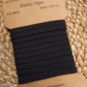 Kuminauha 5 mm, Musta, 3 m / pkt