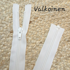 YKK Avovetoketju 40 cm, Valkoinen