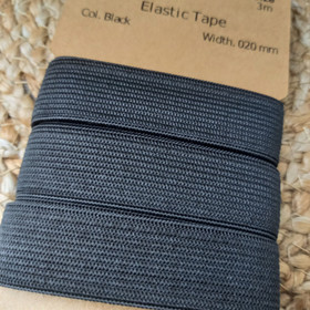 Kuminauha 20 mm, Musta, 3 m / pkt