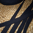 Puuvillanauha litteä, Musta 15 mm