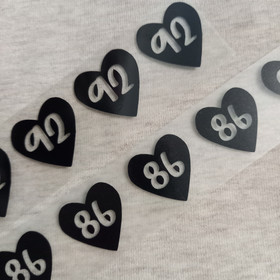 Silitettävä kokomerkki, SYDÄN, musta, 5 kpl