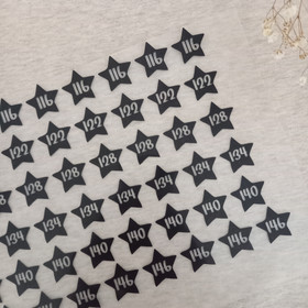 Silitettävä kokomerkki, TÄHTI, musta, 5 kpl