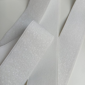 Glitter kuminauha 40 mm, Valkoinen