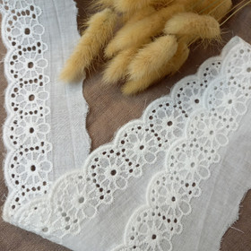 Puuvillabrodyyri 60 mm, Valkoinen