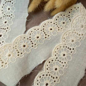 Puuvillabrodyyri 60 mm, Ecru