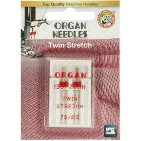 Kaksoisneula Twin Stretch 75/11 2kpl - 2,5 mm, Organ