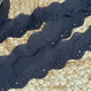 Puuvillabrodyyri 40 mm, Musta