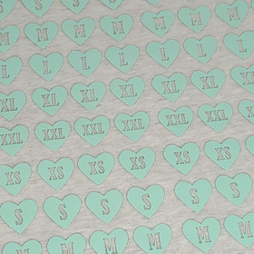 Silitettävä kokomerkki, SYDÄN XS-XXL, sage, 5 kpl