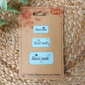 Keinonahkamerkki 3 kpl, HAND MADE, vaaleansininen