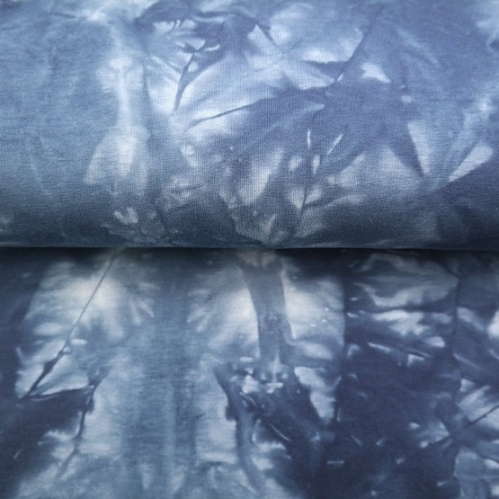 Solmuvärjätty harjattu joustocollege, Farkunsininen