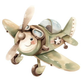 Värillinen silityskuva: Army Plane