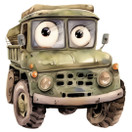 Värillinen silityskuva: Army Truck