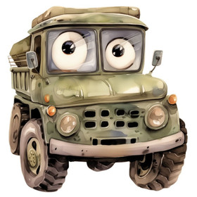 Värillinen silityskuva: Army Truck