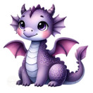 Värillinen silityskuva : Baby Dragon, Lila