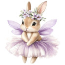 Värillinen silityskuva : Ballerinapupu, keijun siivet, lila