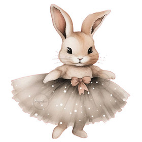 Värillinen silityskuva: Ballerinapupu ruskea, iso