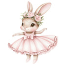 Värillinen silityskuva : Bunny with roses